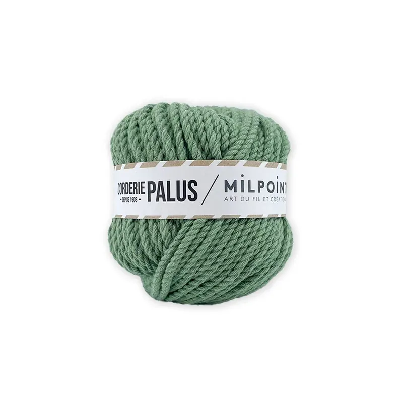 Cordeau coton recyclé macramé aloe vera, 50 m x 3 mm