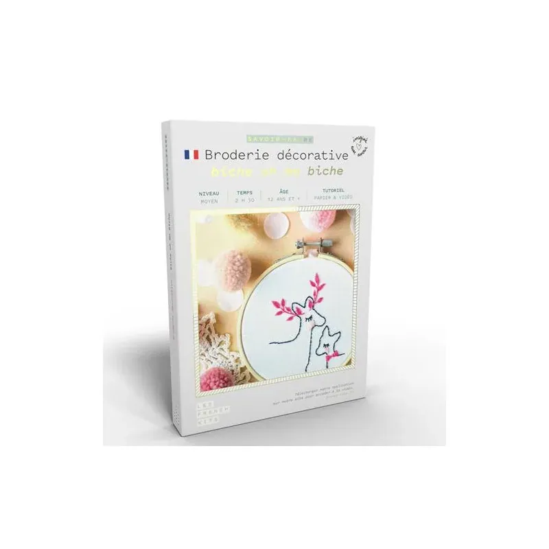 Kit broderie décorative Biche oh ma biche, animaux