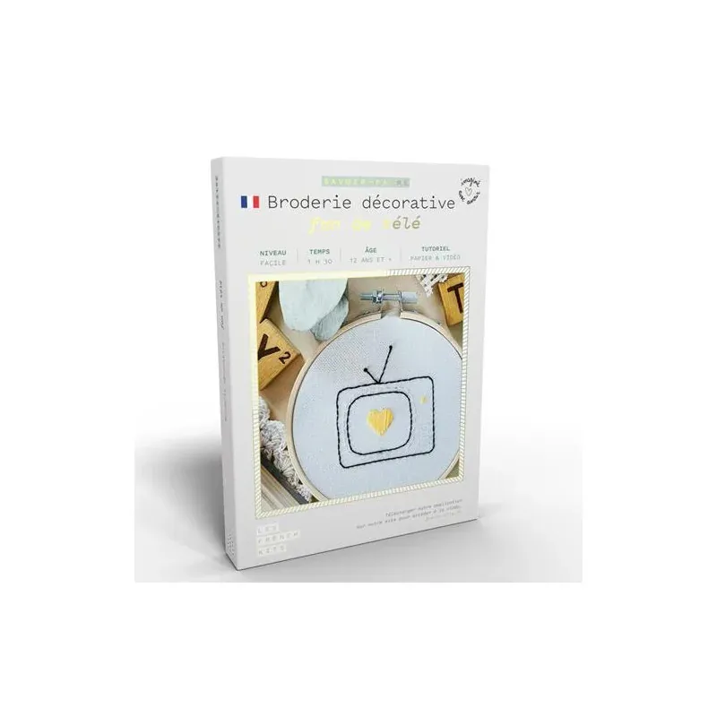 Kit broderie décorative fan de TV, niveau débutant