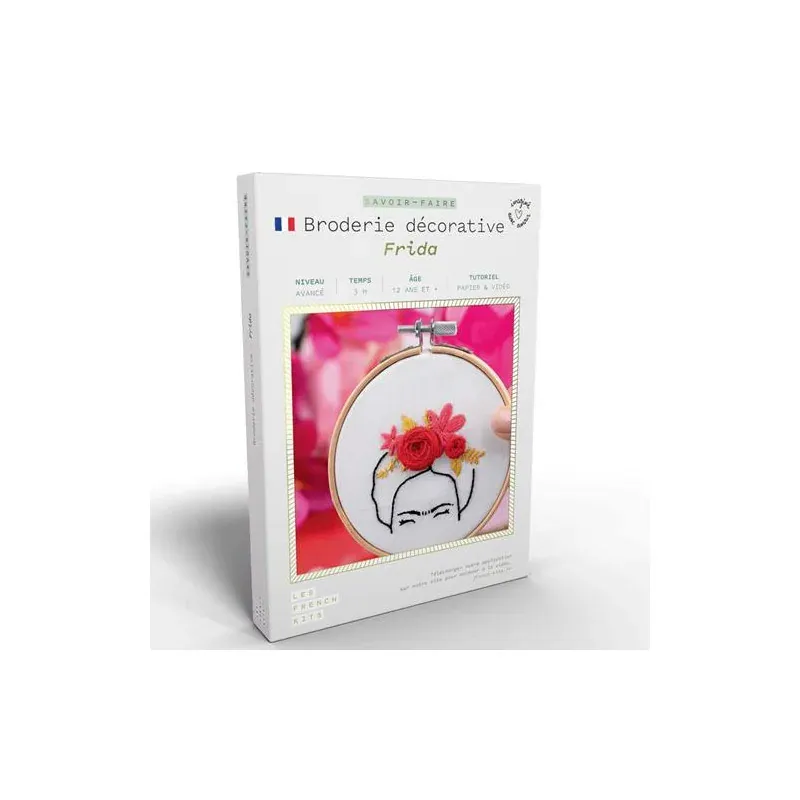 Kit broderie décorative Frida, boîte 13 x 18 cm