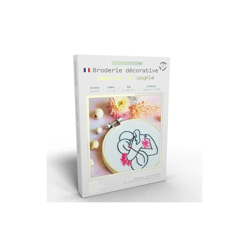 Kit broderie décorative Passion & couple, débutant