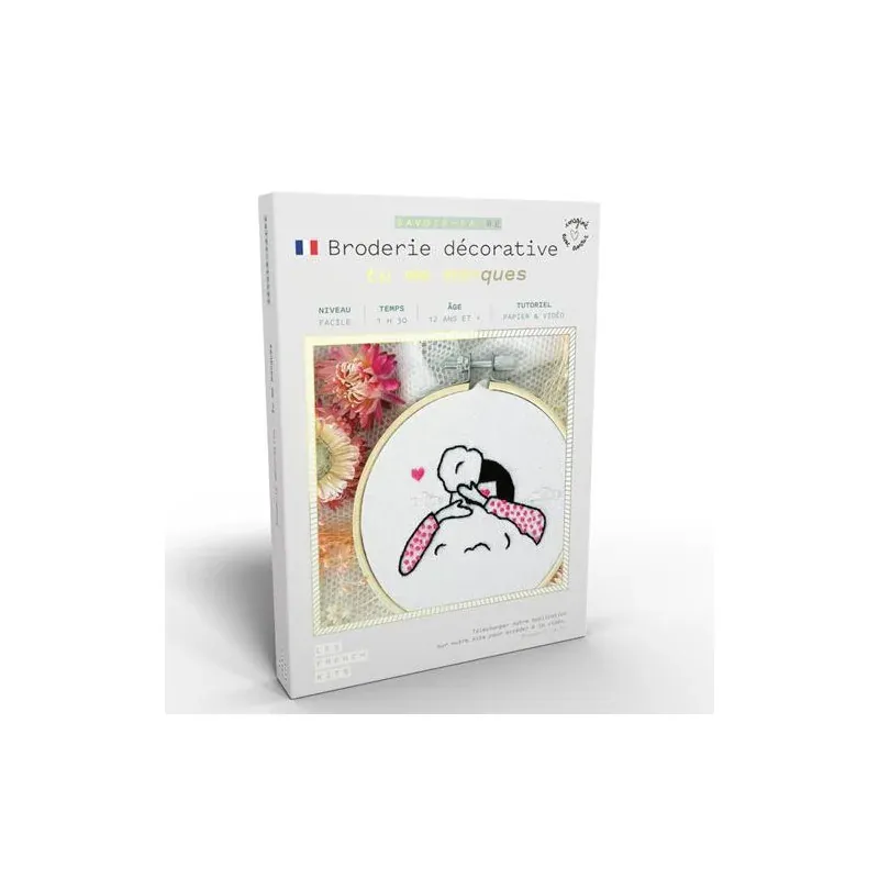 Kit broderie décorative Tu me manques, débutant