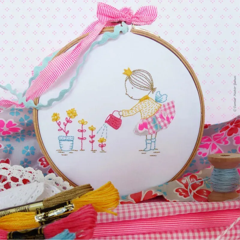 Kit broderie petite fée traditionnelle, 21 x 21 cm