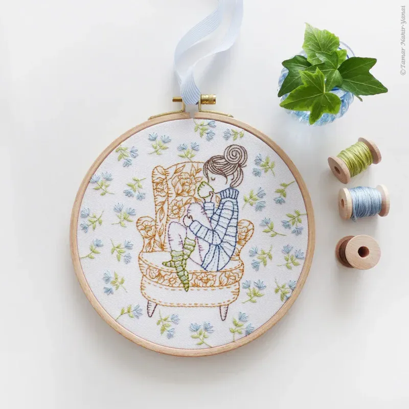 Kit broderie Taking my time Tamar Ny, 21 x 21 cm