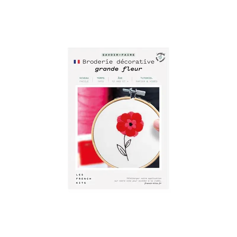 Kit broderie traditionnelle grande fleur décorative