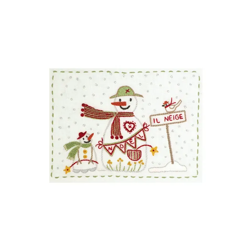 Kit broderie traditionnelle Il neige blanc, Marie Suarez