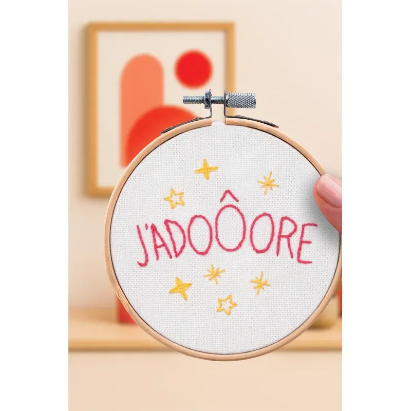 Kit broderie traditionnelle J'adooore, décoratif