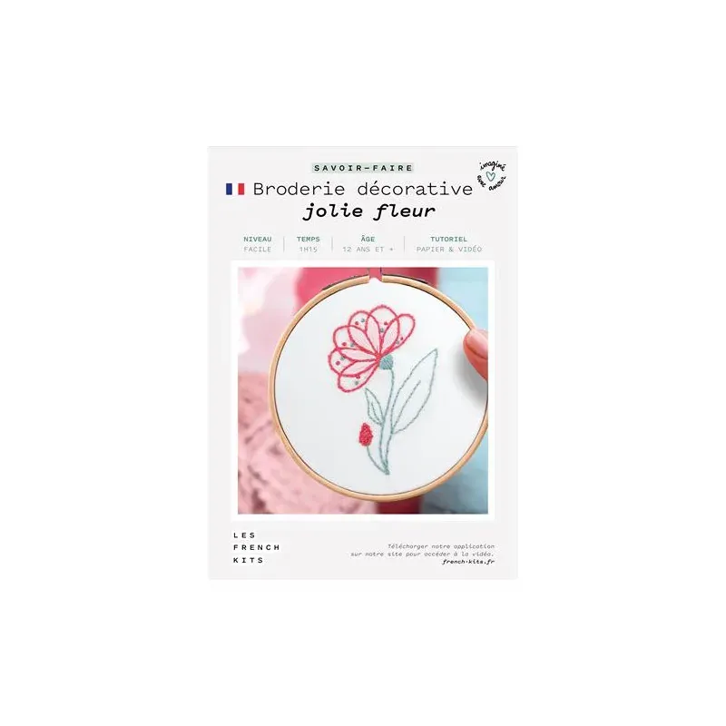 Kit broderie traditionnelle jolie fleur décorative