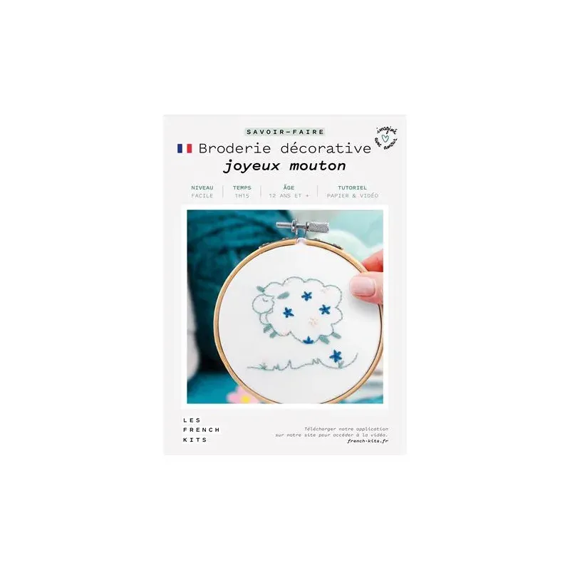 Kit de broderie traditionnelle Joyeux mouton, animaux