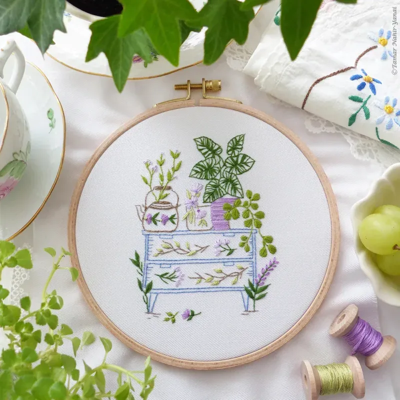 Kit broderie traditionnelle Let it grow, 21 x 21 cm