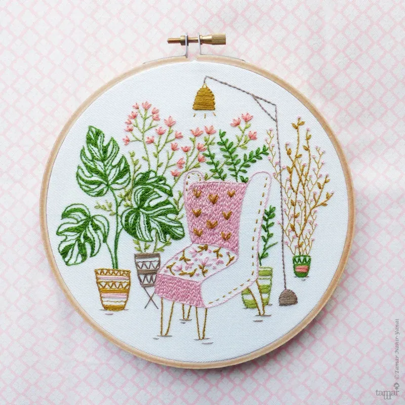 Kit broderie Urban Jungle Tamar Ny, 21 x 21 cm
