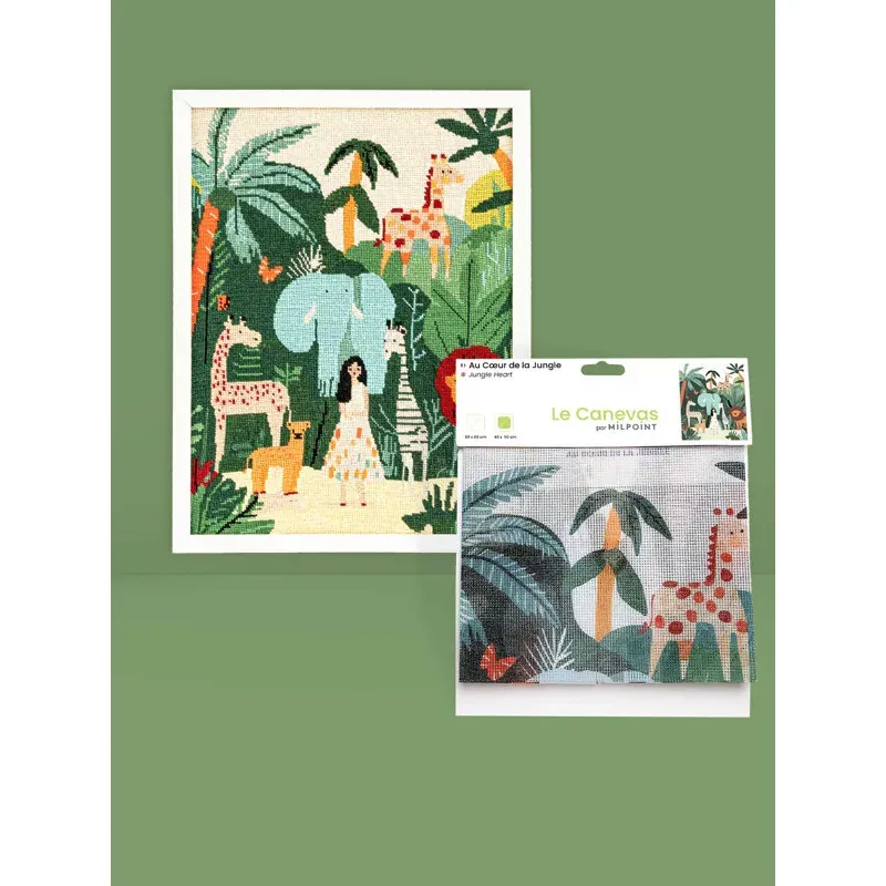 Kit canevas Au cœur de la jungle, 40 x 50 cm