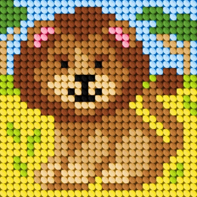 Kit canevas demi-point enfant le lion, 10,5 x 10,5 cm
