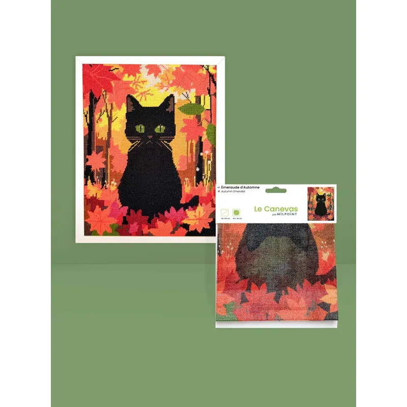 Kit canevas Émeraude d’automne, 30 x 40 cm