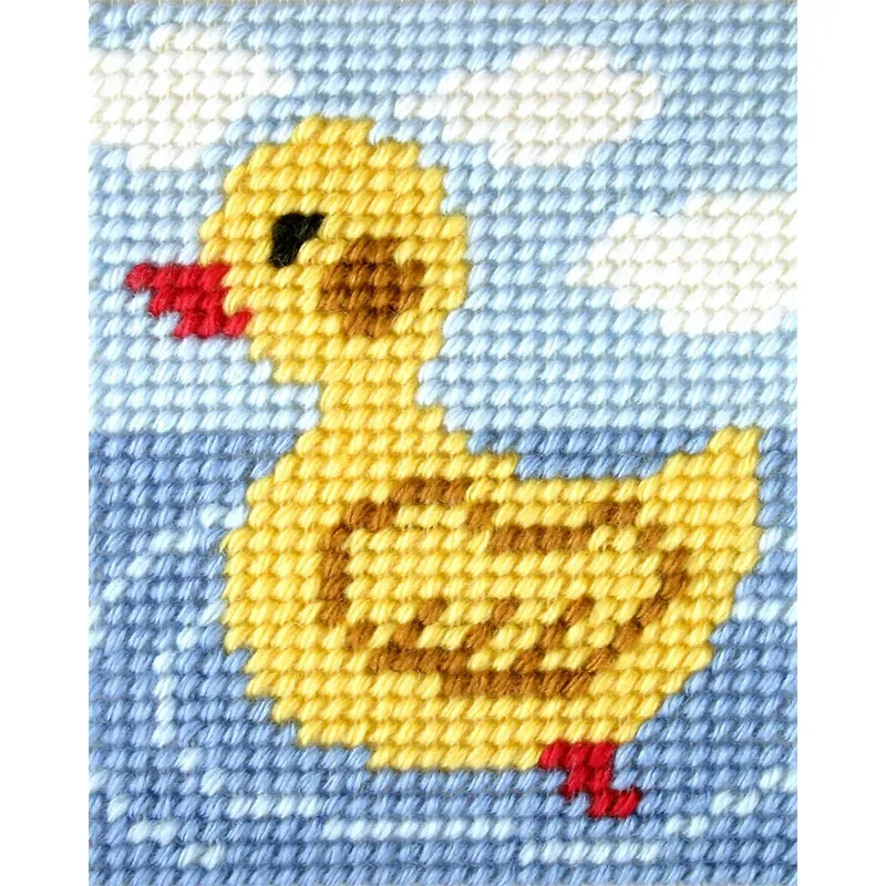 Kit canevas enfant canard jaune Orchidea, 17 x 20,5 cm