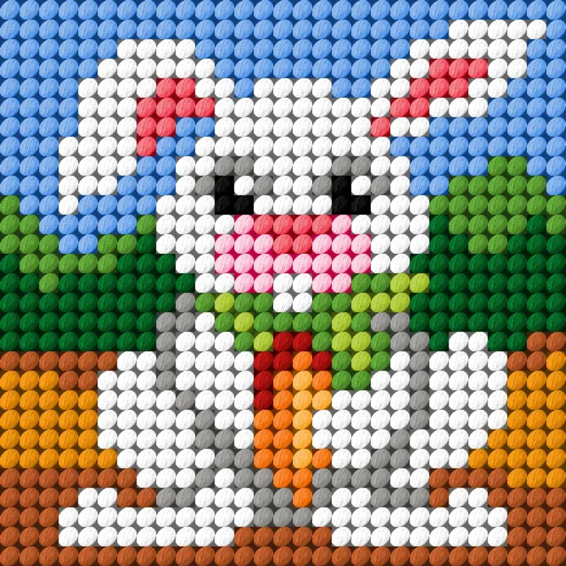 Kit canevas enfant le petit lapin, 10,5 x 10,5 cm