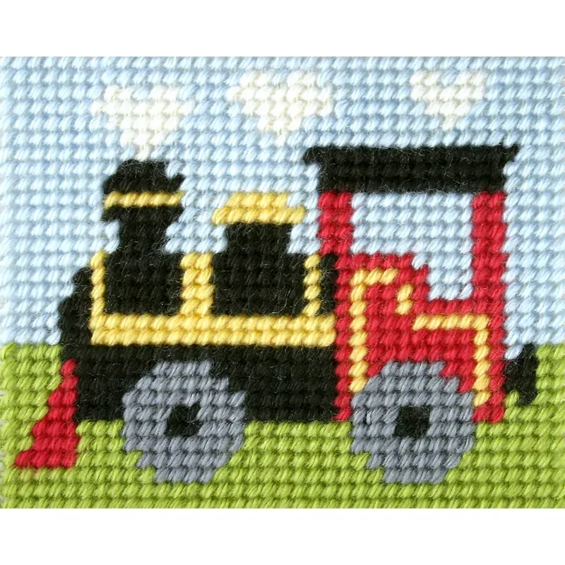 Kit canevas enfant locomotive Orchidea, 17 x 20,5 cm