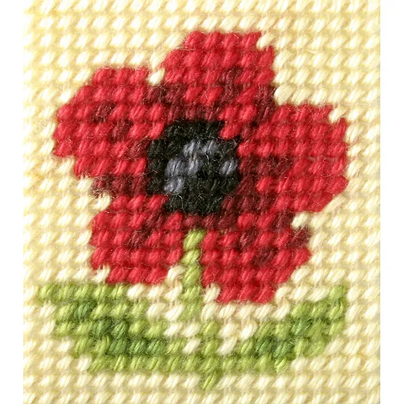 Kit canevas enfant petit coquelicot, 11 x 13 cm
