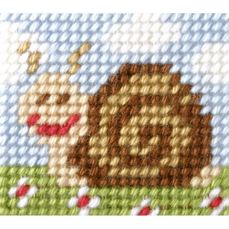 Kit canevas enfant petit escargot amusant, 11 x 13 cm