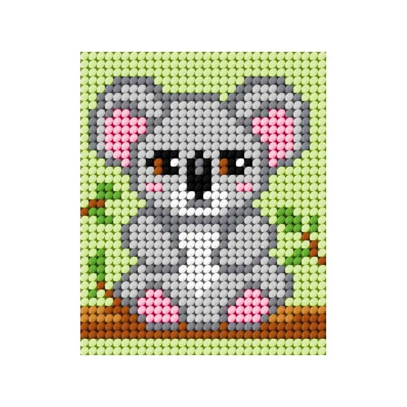 Kit canevas enfant petit koala en demi-point, 17 x 20,5 cm