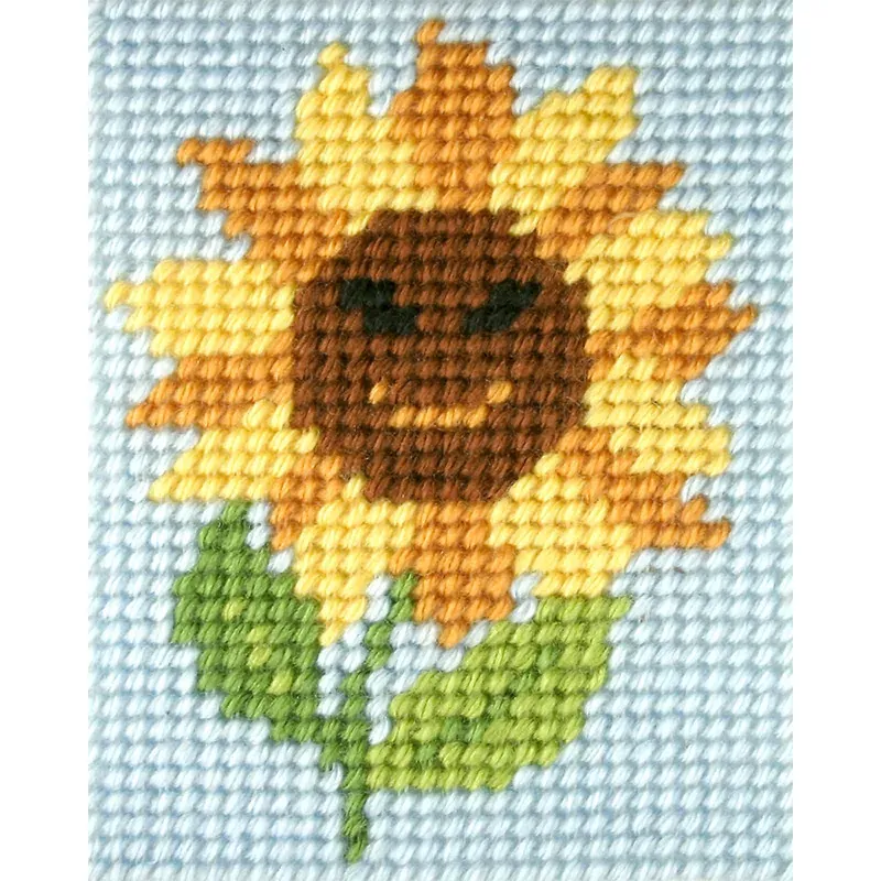 Kit canevas enfant tournesol au demi-point, 17 x 20,5 cm