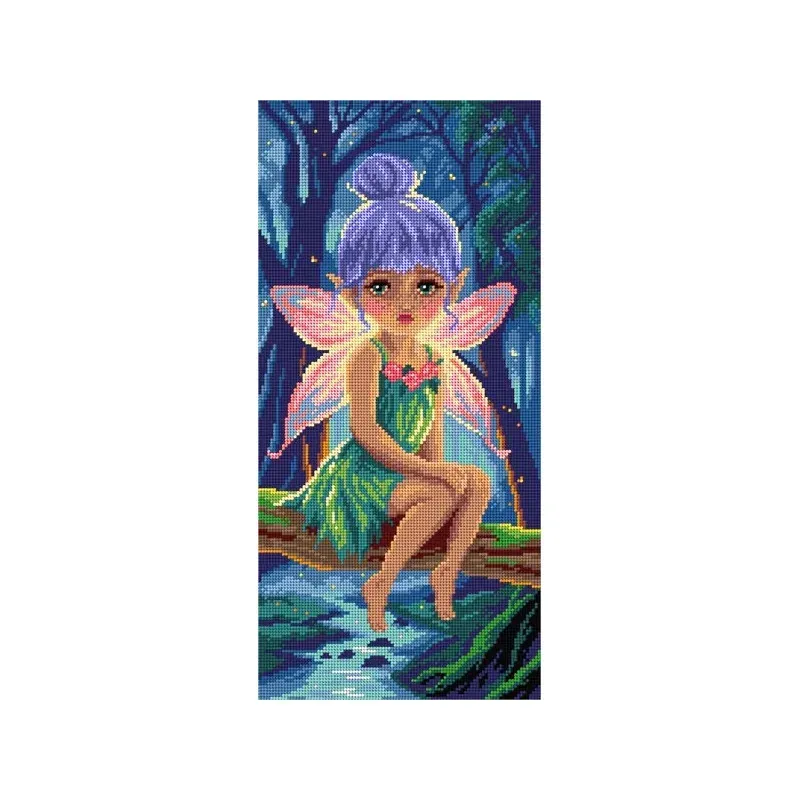 Kit canevas Féerie sur toile blanche, 30 x 40 cm