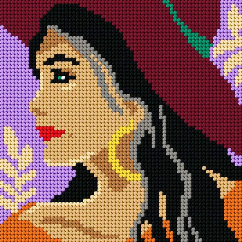 Kit canevas femme brune Slowcraft, 26 x 26 cm