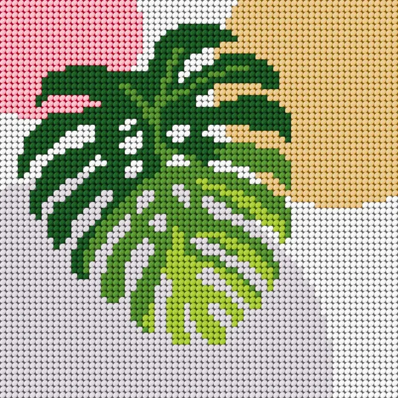 Kit canevas feuille de rhododendron Slowcraft, 26 x 26 cm