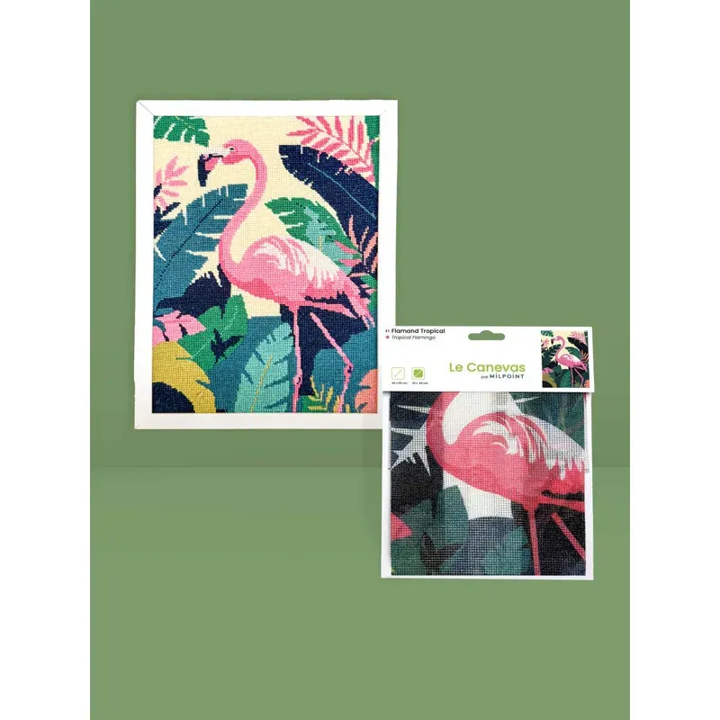Kit canevas flamand tropical imprimé, 30 x 40 cm