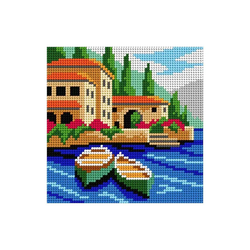 Kit canevas Lac de Côme Slowcraft, 26 x 26 cm