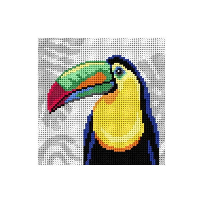 Kit canevas motif toucan Slowcraft, 26 x 26 cm