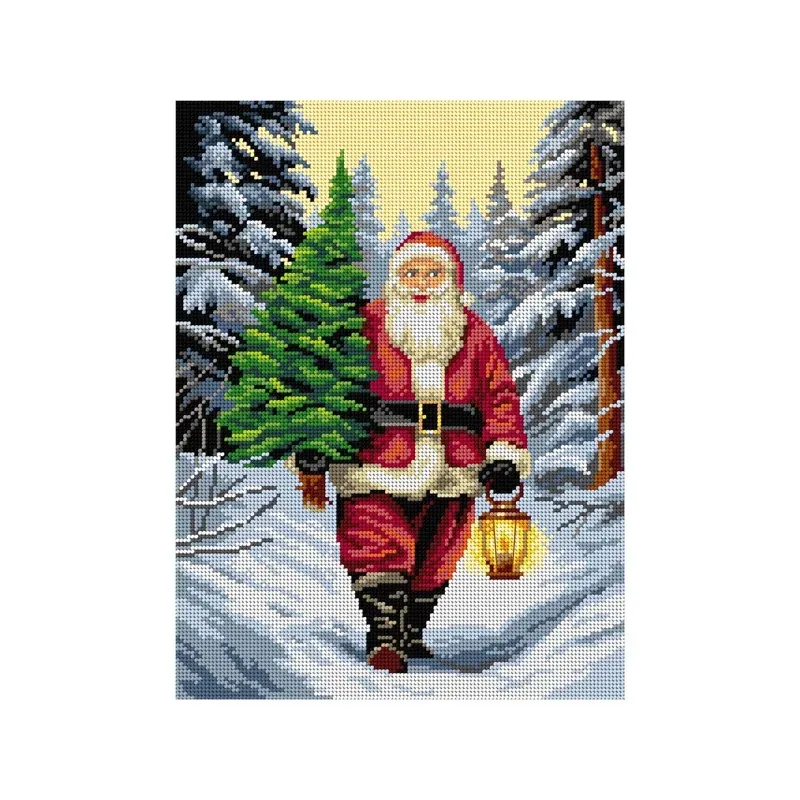Kit canevas Père Noël en coton pour décoration de Noël