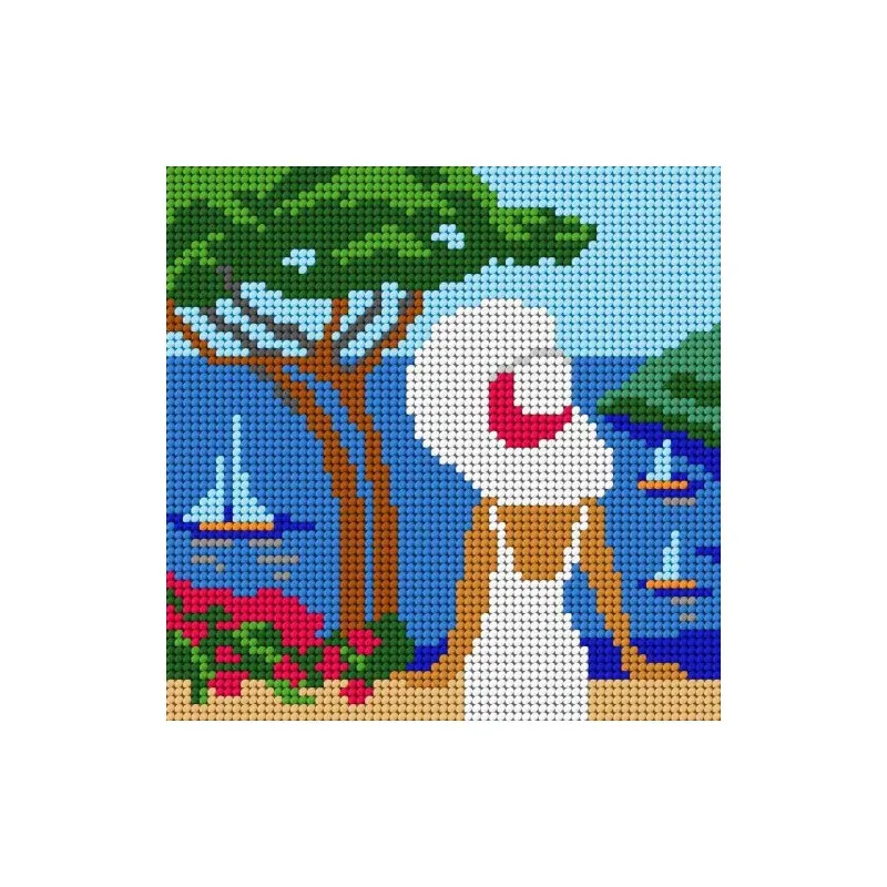 Kit canevas Riviera Slowcraft débutant, 26 x 26 cm