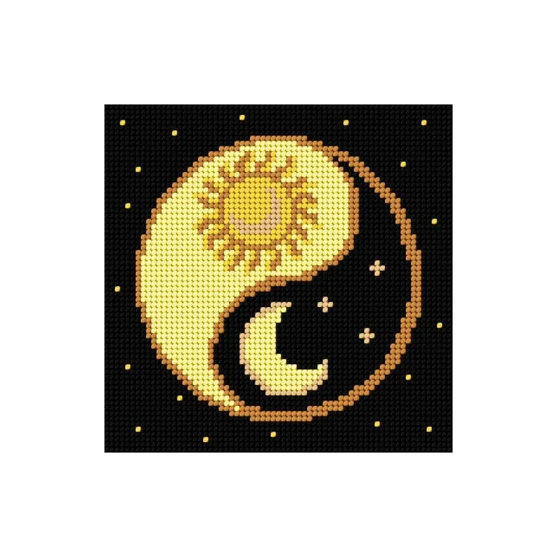 Kit canevas Soleil et Lune Slowcraft, 26 x 26 cm