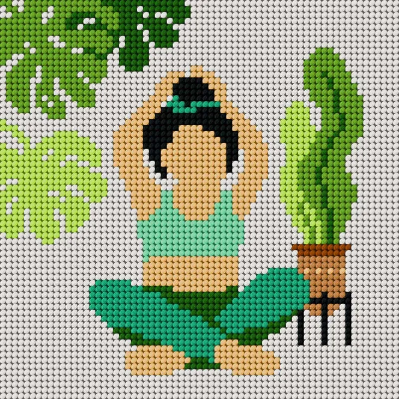 Kit canevas yoga Slowcraft à broder, 26 x 26 cm