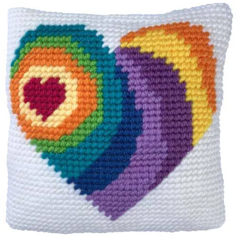 Kit coussin tapisserie Petit cœur, 22 x 22 cm