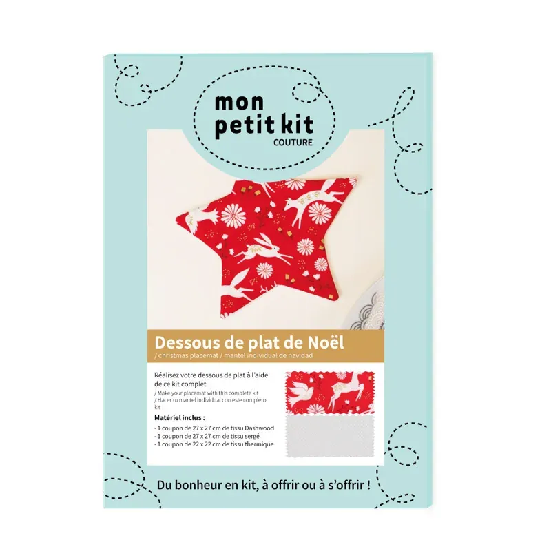 Kit couture dessous de plat de Noël, niveau débutant