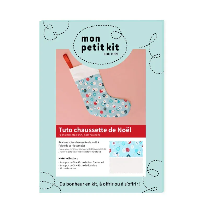 Kit couture pour réaliser une chaussette de Noël