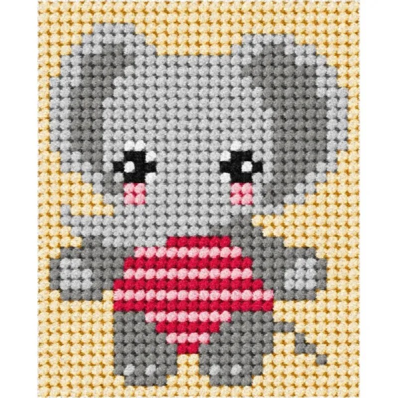 Kit demi-point enfant bébé éléphant, 17 x 20,5 cm
