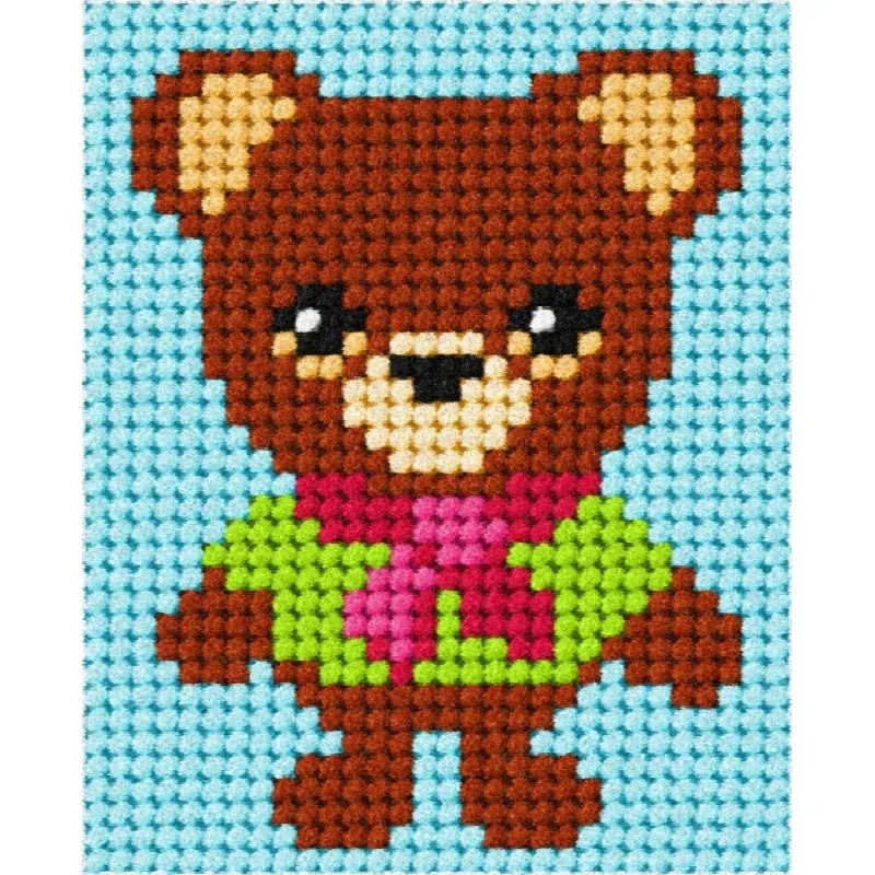 Kit demi-point enfant oursonne élégante, 17 x 20,5 cm