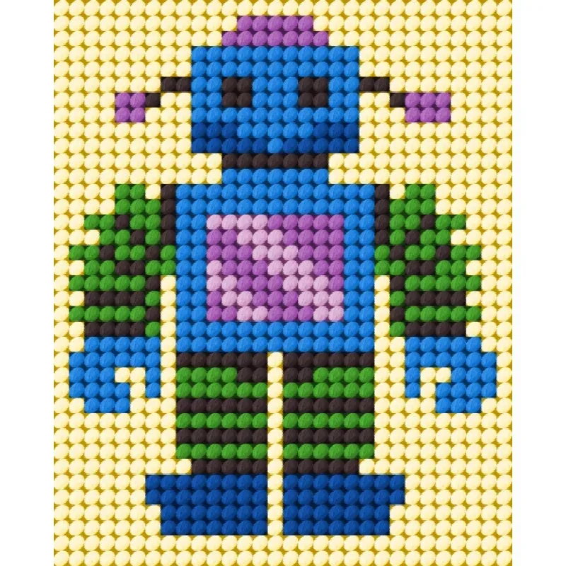 Kit demi-point enfant petit robot, 17 x 20,5 cm