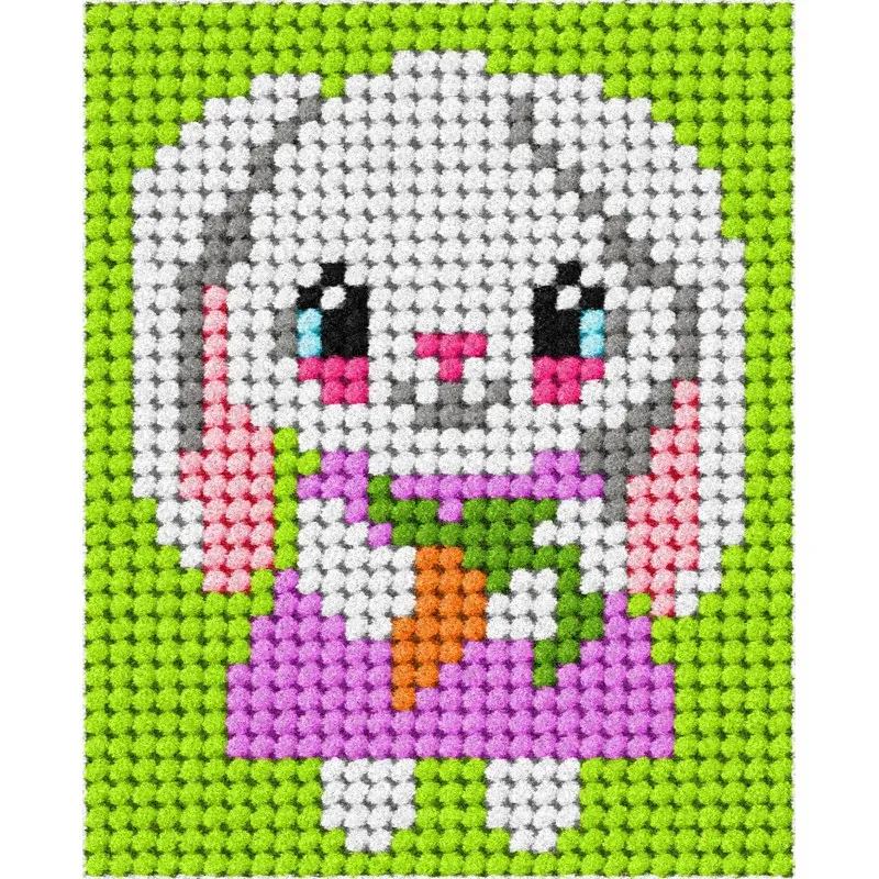 Kit demi-point enfant petite lapine, 17 x 20,5 cm
