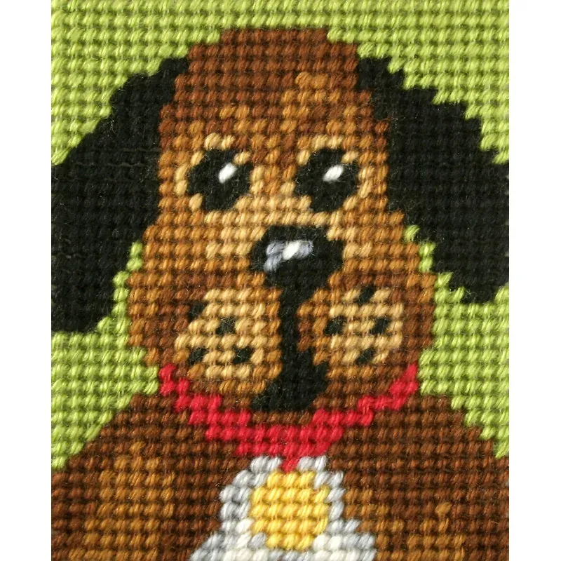 Kit demi-point enfant tête de chien, 17 x 20,5 cm