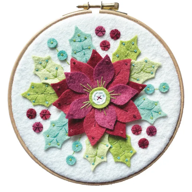Kit feutrine bouquet de Noël avec tambour, 16 cm