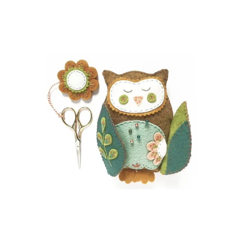 Kit feutrine chouette pique-épingles et range-ciseaux