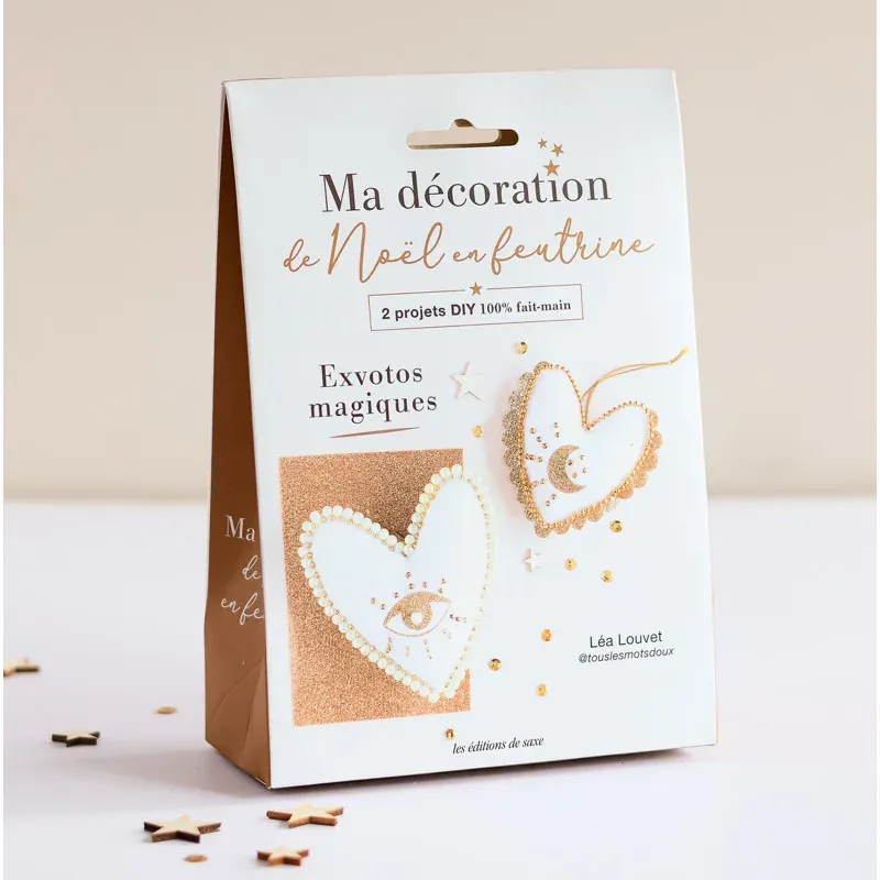 Kit feutrine cœurs exvotos magiques de Noël à suspendre