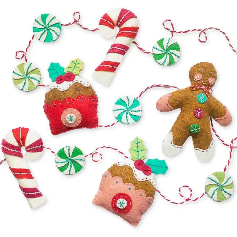 Kit feutrine guirlande gourmandises de Noël à assembler