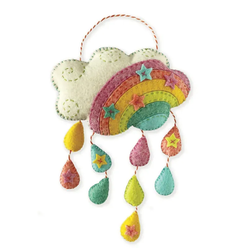 Kit feutrine pendentif nuage bonheur, 17 x 25 cm