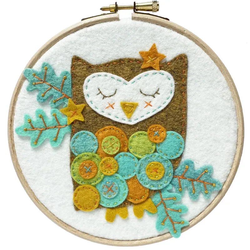 Kit feutrine petite chouette endormie avec tambour