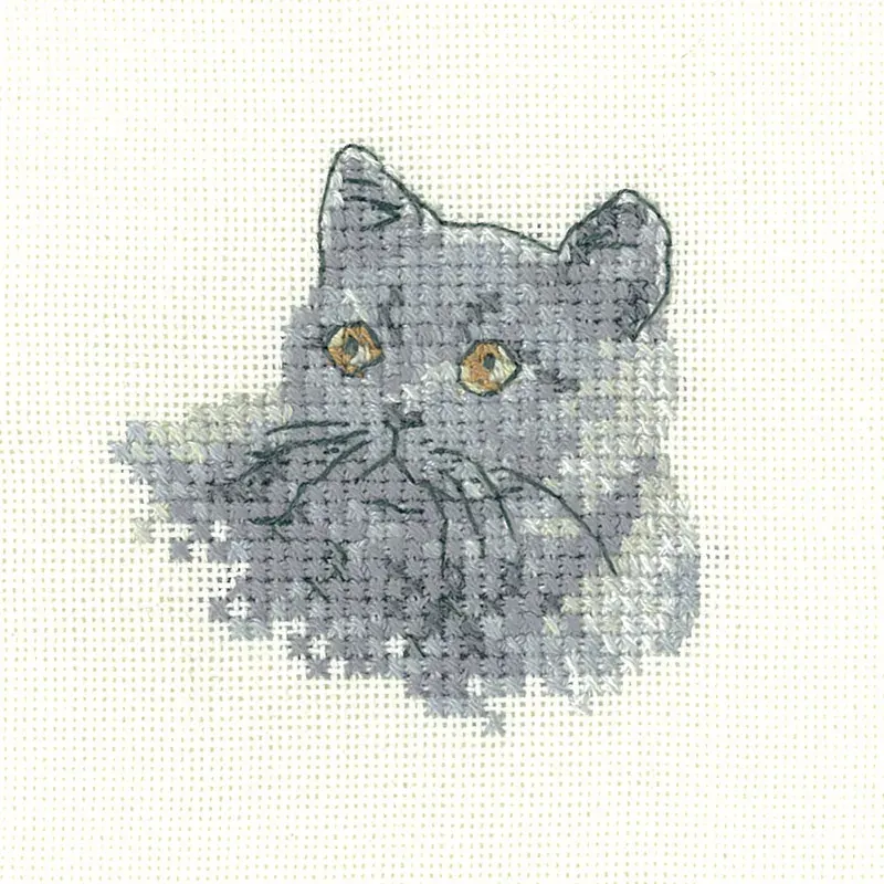 Kit point de croix British Blue, 5.5 x 5.5 cm : vue 1